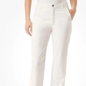 P7 Bass Outdoor Anywhere Chino Pants Women White Stretch Flat Front NEW